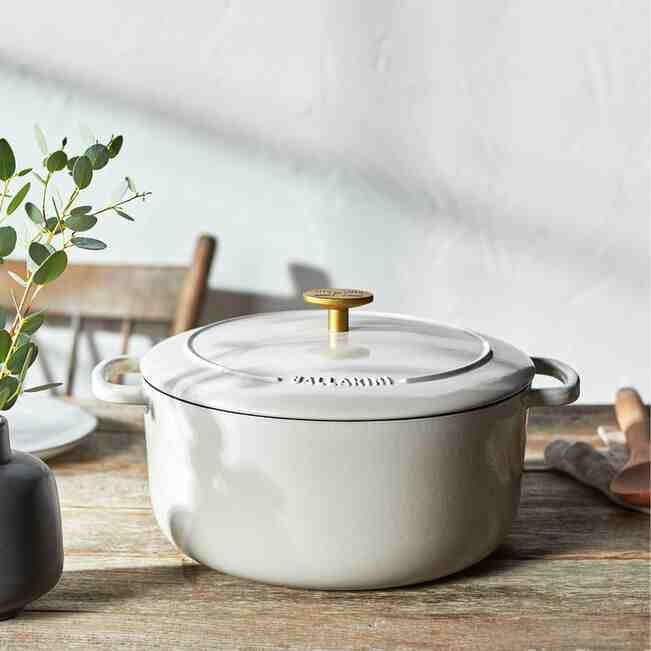 Ballarini Cast Iron Dutch Oven | White | 5.75 Quart - Kitchen Switchen