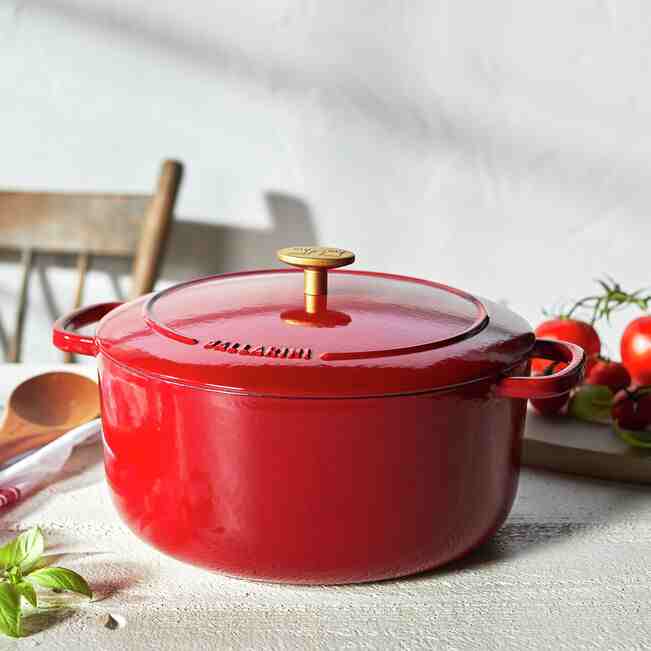 Cast Iron Dutch Oven By Ballarini | 5.75 Quart | Red - Kitchen Switchen