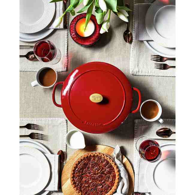 Cast Iron Dutch Oven By Ballarini | 5.75 Quart | Red - Kitchen Switchen