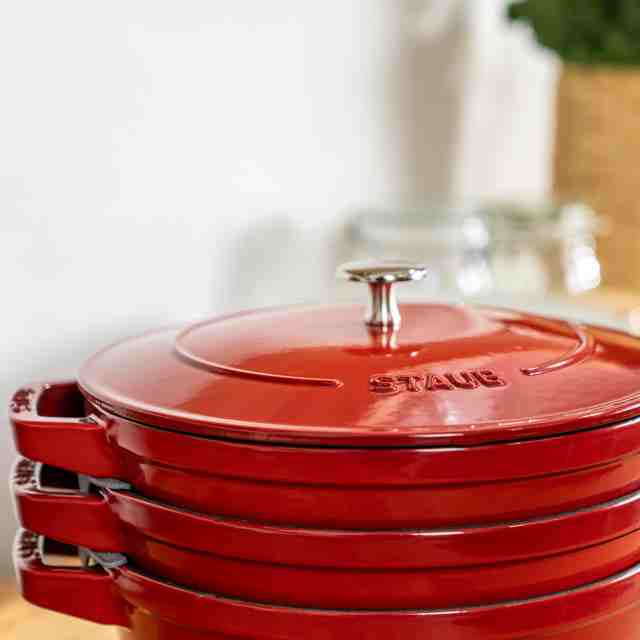 Staub Cast Iron Stackable Set | 4 Piece | Grenadine - Kitchen Switchen