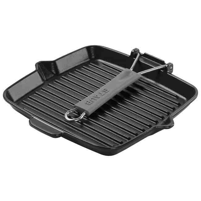 Staub Portable Folding Grill | 9.5 Inch | Matte Black - Kitchen Switchen