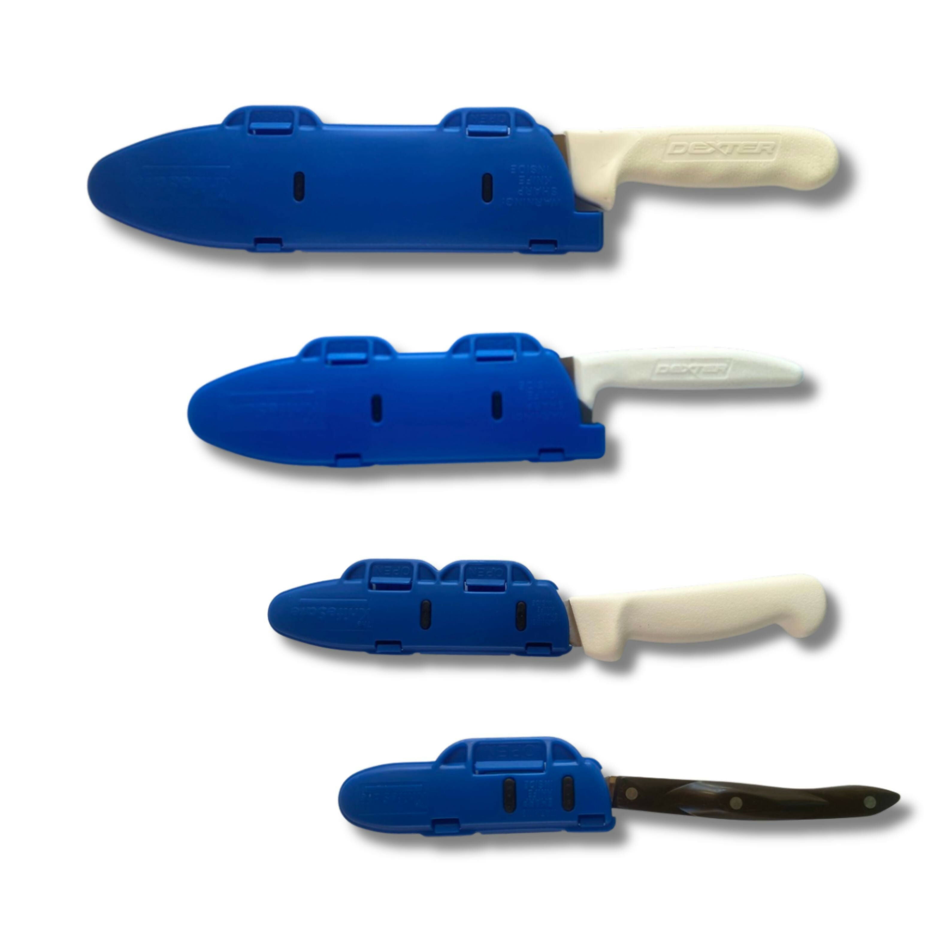 Blade Guard Secure Knife Blade Edge Protection Cover, Sheath, 4PK Set (4in, 6in, 8in, 10in)