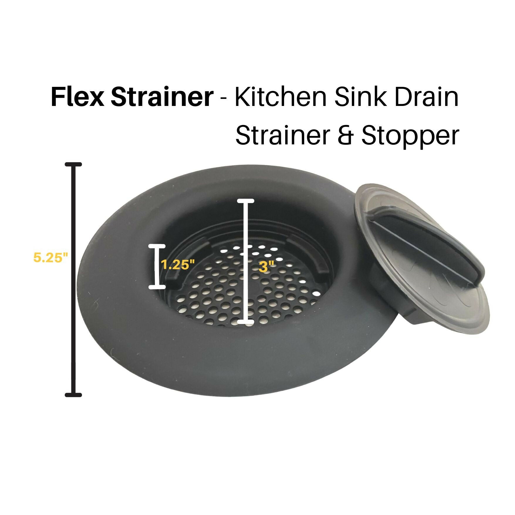 Flex Strainer Sink Strainer & Stopper 2-N-1 Fits Most 3.5” Drains & Disposals, Clog Prevention Made Easy (Copy)