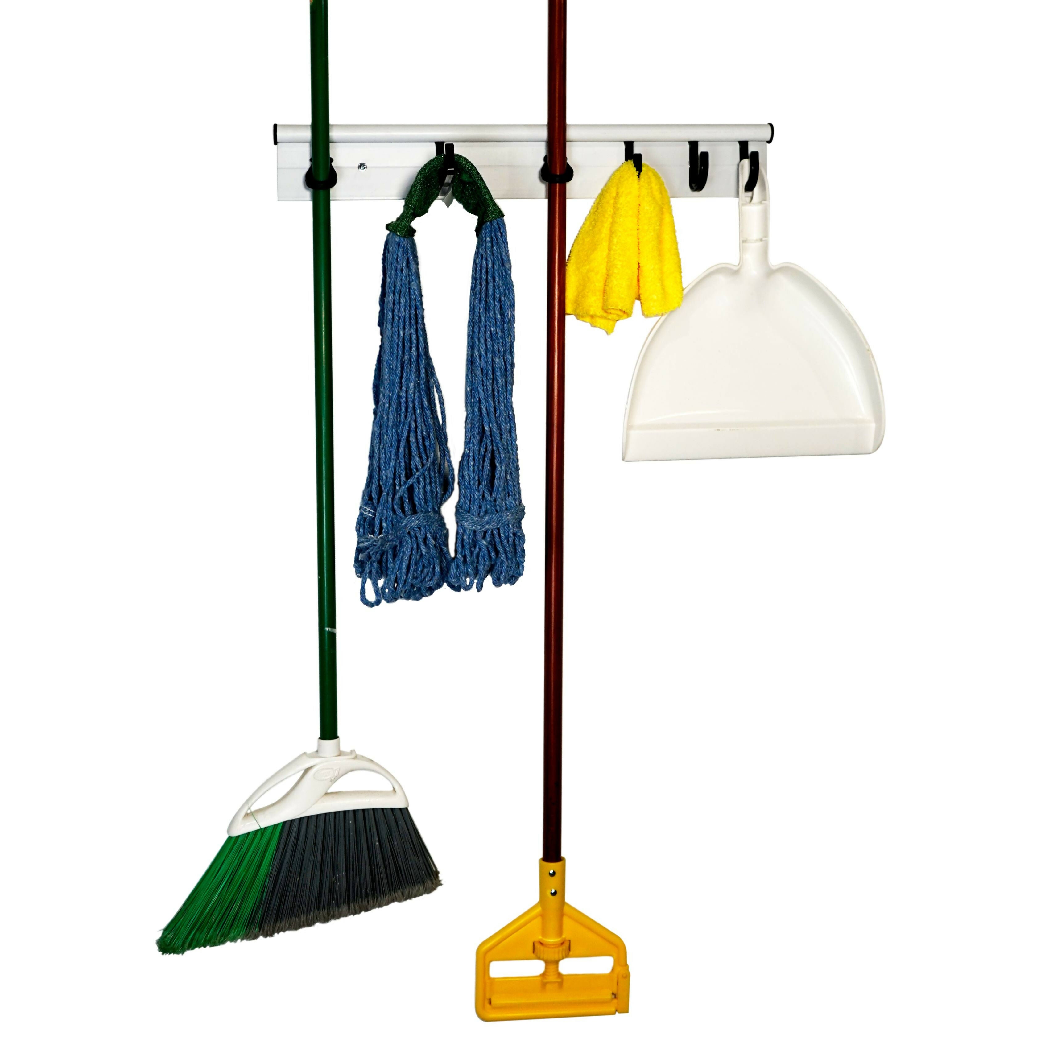 Hang It Simple Wall Mount Hanging Storage, Mops Brooms Garden Coats - Adjustable, Versatile 18”