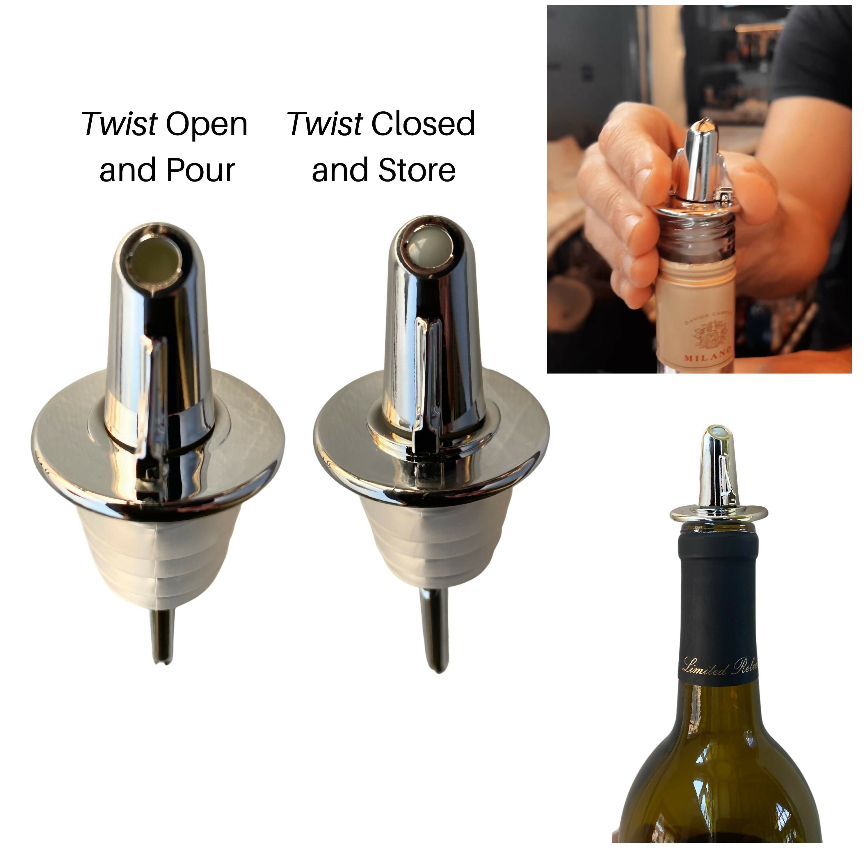 POURO Twist & Pour Resealable Bottle Pouring Spouts for Kitchen and Bar