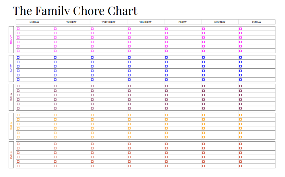 Family Chore Chart